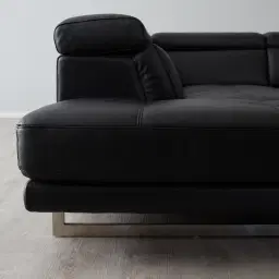 Aster Black Modular Left Chaise Lounge 
