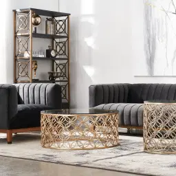 Cody Champagne Gold Glass Coffee Table
