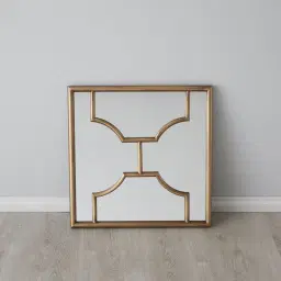 Tessellated Antique Gold Square Mirror 