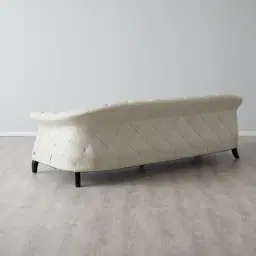 Regal Cream Leather 3-Seater Sofa 