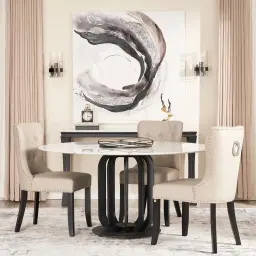 Viktor Stone Beige Vegan Leather Dining Chair