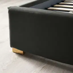 Jacques Charcoal Velvet King Bed - Gold Frame