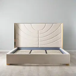 Gertrude Cream Velvet King Bed