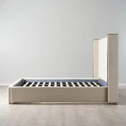 Gertrude Cream Velvet Queen Bed