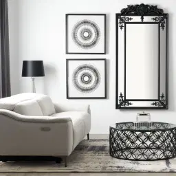 Perry Matte Black Rectangle Mirror 