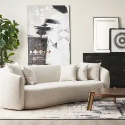 Everett Cream Boucle 3-Seater Sofa