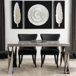Marigold Silver and Black Paper Shadow Box 