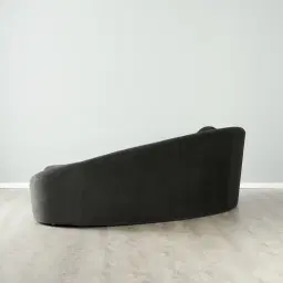 Maddie Curved Charcoal Velvet 3-Seater Sofa