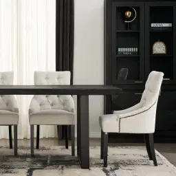 Saxon Black Vegan Leather Dining Chair
