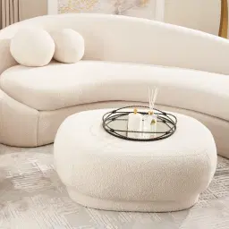 Carlos Cream Turrel Ottoman
