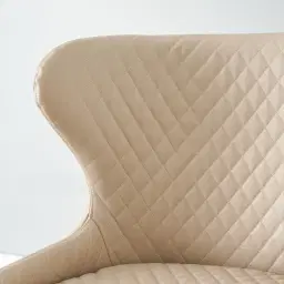 Quinn Sand Beige Vegan Leather Bar Stool - Black Legs