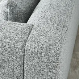 Storme Mid Grey Woven Fabric 3-Seater Sofa - Black legs 