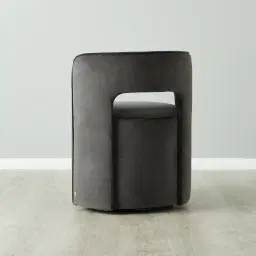 Sutton Charcoal Velvet Swivel Dining Chair
