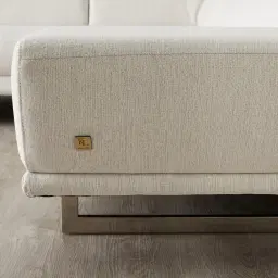 Albany Shadow White Woven Fabric Right Chaise Lounge