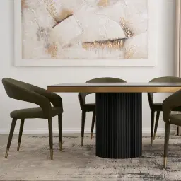 Moulin Midnight Navy Velvet Dining Chair - Brushed Gold Legs