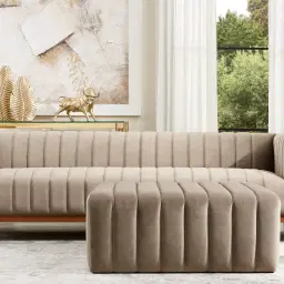 Astoria Charcoal Velvet Square Ottoman
