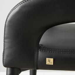 Moulin Black Vegan Leather 66cm Counter Stool - Brushed Gold Legs