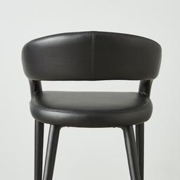 Moulin Black Vegan Leather 66cm Counter Stool - Brushed Gold Legs