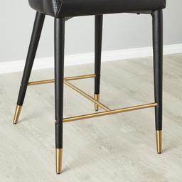 Moulin Black Vegan Leather 66cm Counter Stool - Brushed Gold Legs