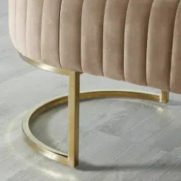 Hilda II Beige Velvet Ottoman