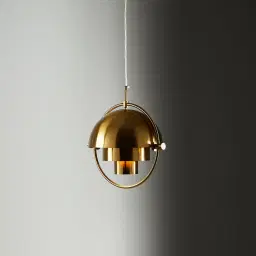 Selene Brushed Gold Metal Pendant Light - 28cm Brushed Gold Metal Shade