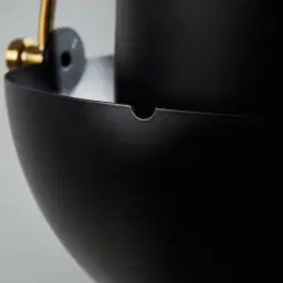 Selene Brushed Gold Metal Pendant Light - 38cm Black Metal Shade