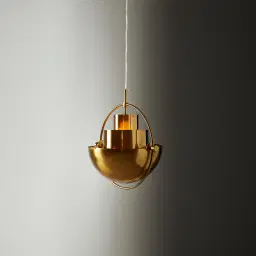 Selene Brushed Gold Metal Pendant Light - 38cm Brushed Gold Metal Shade
