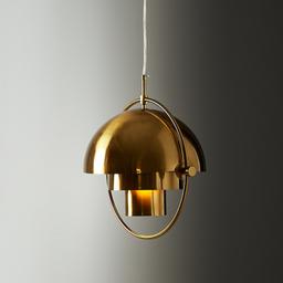 Selene Brushed Gold Metal Pendant Light - 38cm Brushed Gold Metal Shade