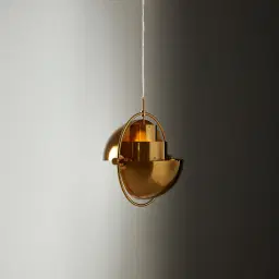 Selene Brushed Gold Metal Pendant Light - 38cm Brushed Gold Metal Shade
