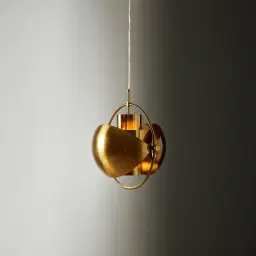 Selene Brushed Gold Metal Pendant Light - 38cm Brushed Gold Metal Shade