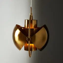 Selene Brushed Gold Metal Pendant Light - 38cm Brushed Gold Metal Shade