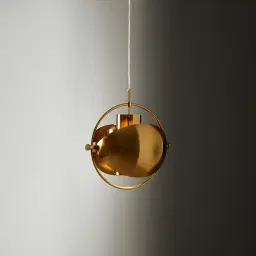 Selene Brushed Gold Metal Pendant Light - 38cm Brushed Gold Metal Shade