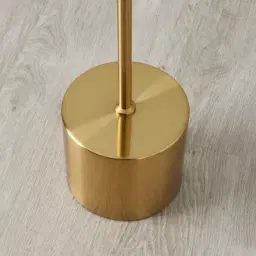 Kaia Brushed Gold Metal Floor Lamp White Frosted Metal Shade