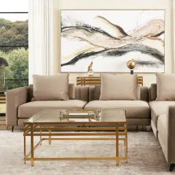 Grazia Brushed Gold Stainless Steel Coffee Table
