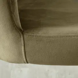 Hailey Olive Green Velvet Dining Chair - Brushed Bronze Legs