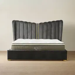 Madrid Charcoal Velvet King Bed