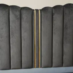 Madrid Charcoal Velvet Queen Bed