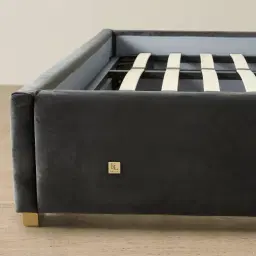 Madrid Charcoal Velvet Queen Bed