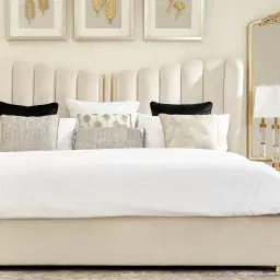 Madrid Cream Velvet King Bed