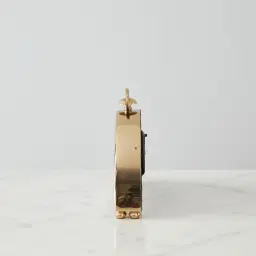 Midnight Polished Gold Metal Clock