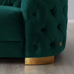 Kelly Peacock Blue Velvet 2 Seater Sofa Gold Legs