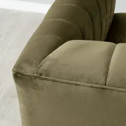 Astoria III Olive Green Velvet 3-Seater Sofa
