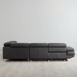 Alessia Black Leather Dual Electric Recliner Lounge - Right