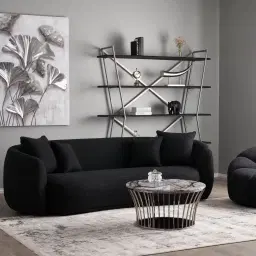Everett Dove Grey Woven 3-Seater Fabric Sofa