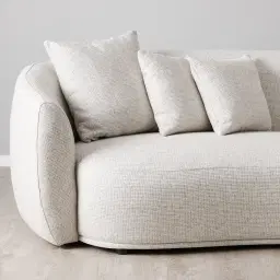 Everett Dove Grey Woven 3-Seater Fabric Sofa
