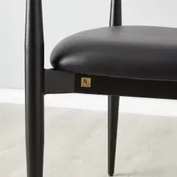 Amy Black Vegan Leather 67cm Counter Stool