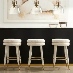 Sylvie White Boucle 67cm Counter Stool
