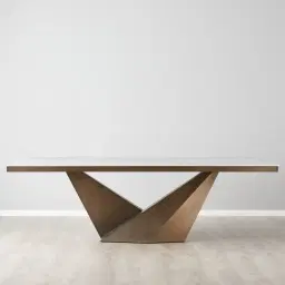 Vania Dark Bronze Dining Table with White Sintered Stone Top - 240x118cm