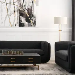 Clementine Beige Velvet 2-Seater Sofa
