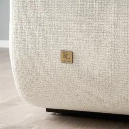 Clementine Chestnut White Woven Fabric 3-Seater Sofa